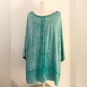 Zenana Outfitters Teal Striped Women’s Top | Size 2X/3X